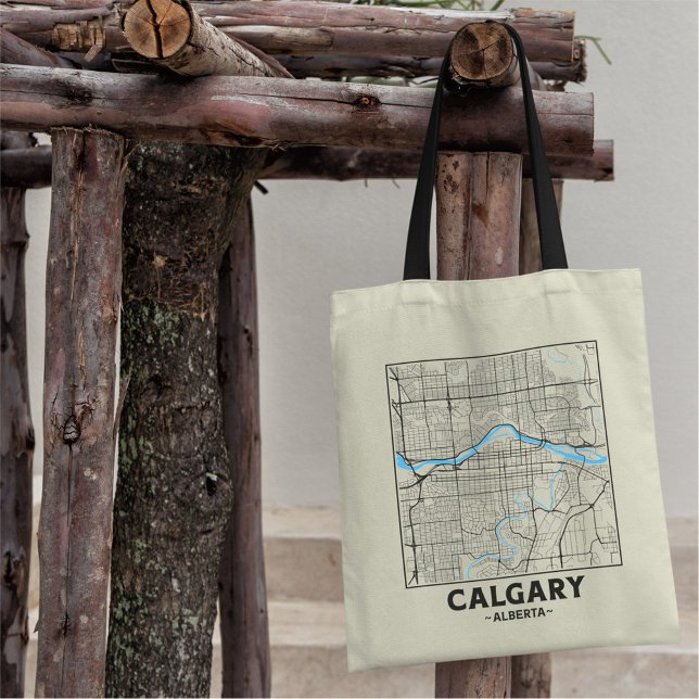Calgary, Alberta City Map Tote Bag (Créateur téléchargé)