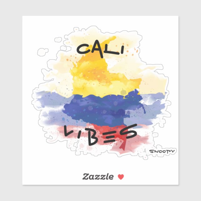 Cali vibes Autocollant de voiture Colombie croquis (Feuille)