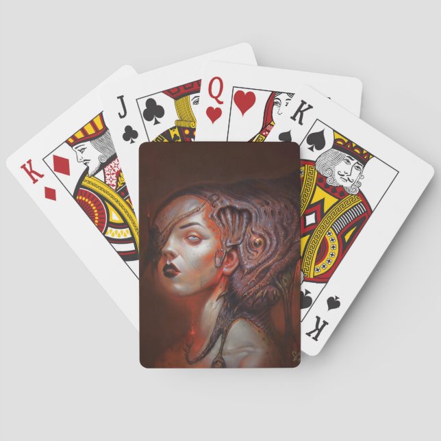 Calibre présente des cartes de jeu de conception V (dos)