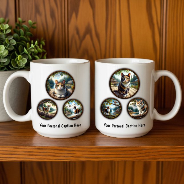 Calico Cat 6-Image Conception De Mug De Café (Créateur téléchargé)