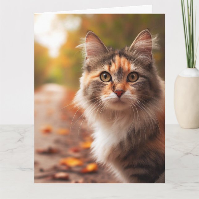 CALICO CAT CARTE DE SALUT D'ANNIVERSAIRE (Devant)