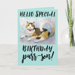 CALICO CAT CARTES DE SALUT D'ANNIVERSAIRE