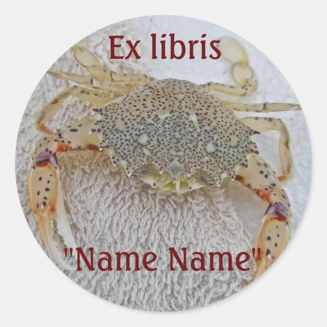 Calico Crab Ex libris Sticker pour Customiser (Devant)