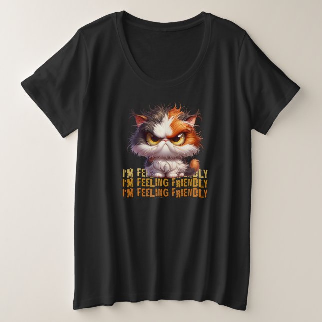Calico Grumpy Chat et une citation drôle (Design devant)