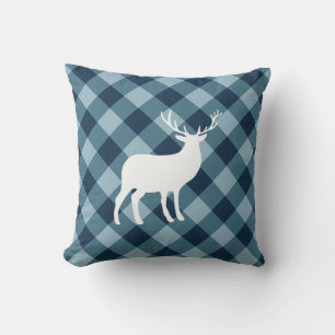 Calicot Bleu et Cerf Blanc Coussin de Fêtes