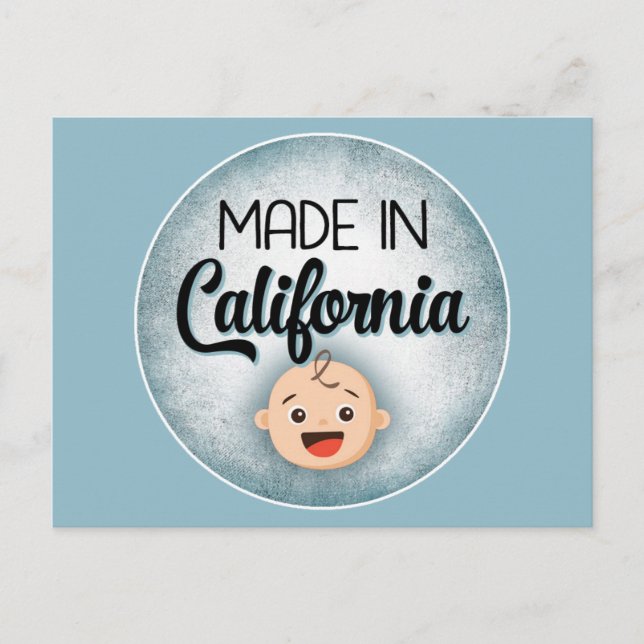 California Baby Funny Blue New Boy Carte postale (Devant)