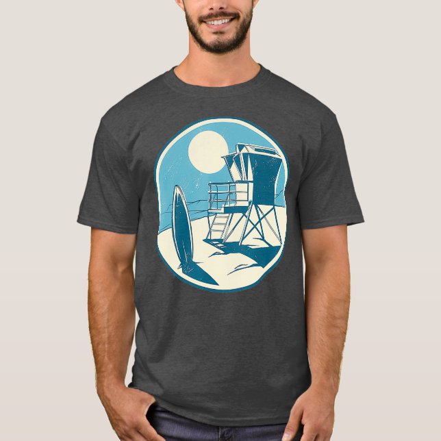 California Beach TShirt maître nageur Hommes (Devant)