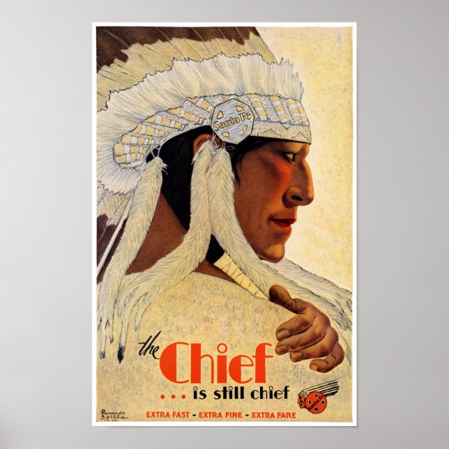 California Chief Restored Vintage Travel Poster (Devant)