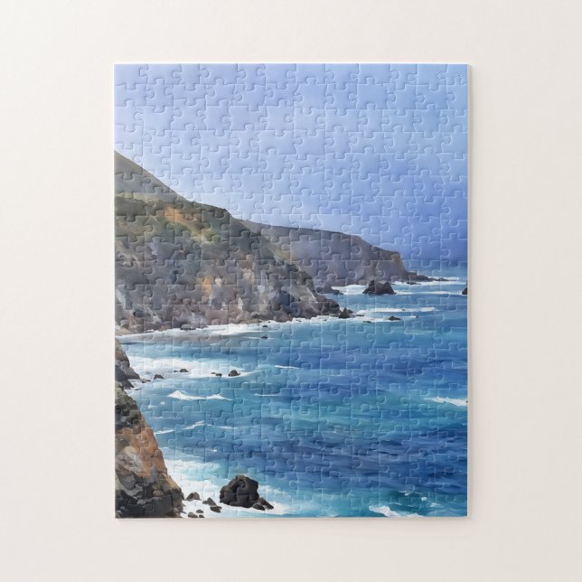 California Coast Ocean Beach Art Puzzle (Vertical)