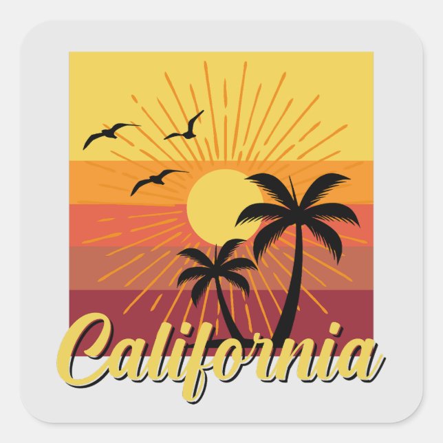 California Design - Stickers Carré (Devant)