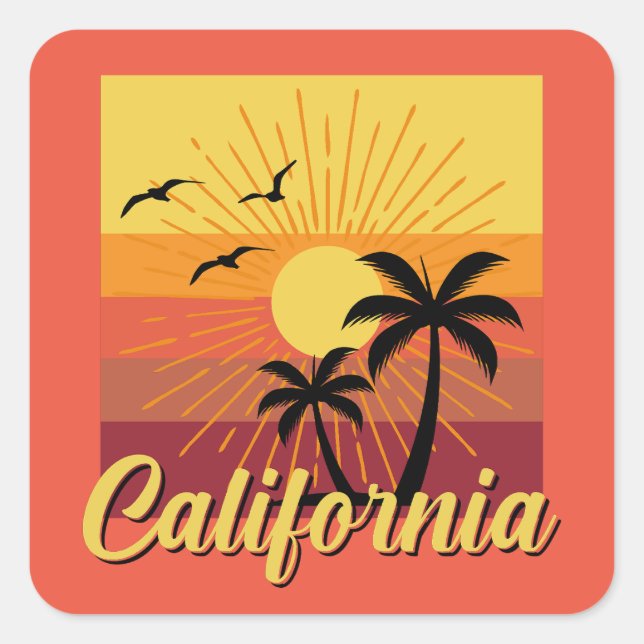 California Design - Stickers Carré (Devant)