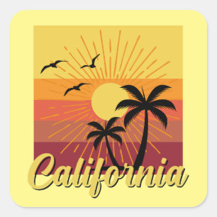 California Design - Stickers Carré