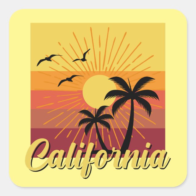 California Design - Stickers Carré (Devant)
