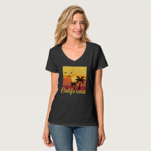 California Design - T-Shirt à col V pour femmes