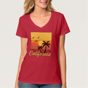 California Design - T-Shirt à col V pour femmes