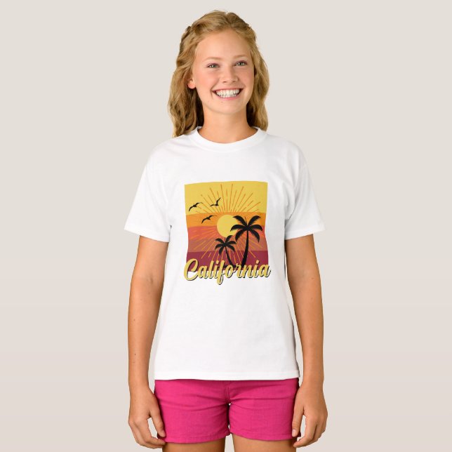California Design - T-shirt de base pour filles (Devant entier)