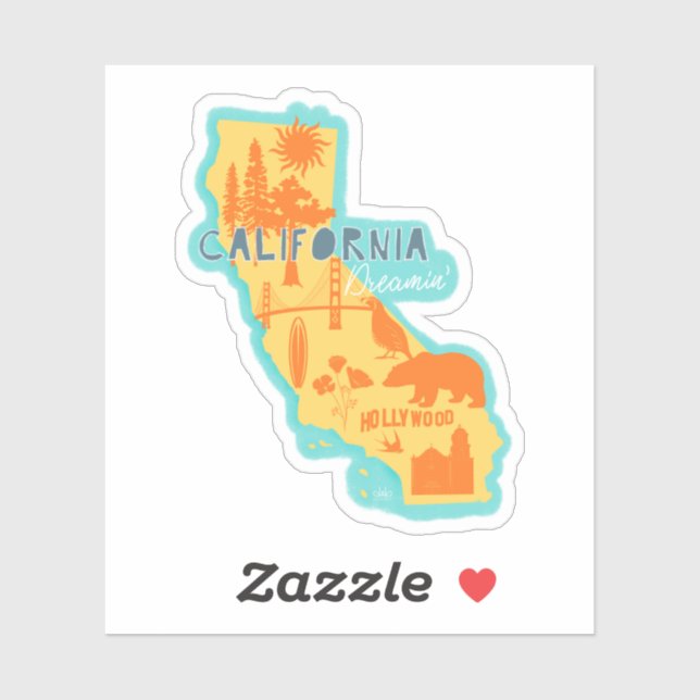 California Dreamin' Illustrated sticker (Feuille)