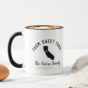 California Farm Sweet Farm Famille Monogramme Mug