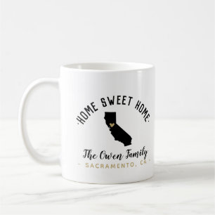 California Home Sweet Home Famille Monogramme Mug