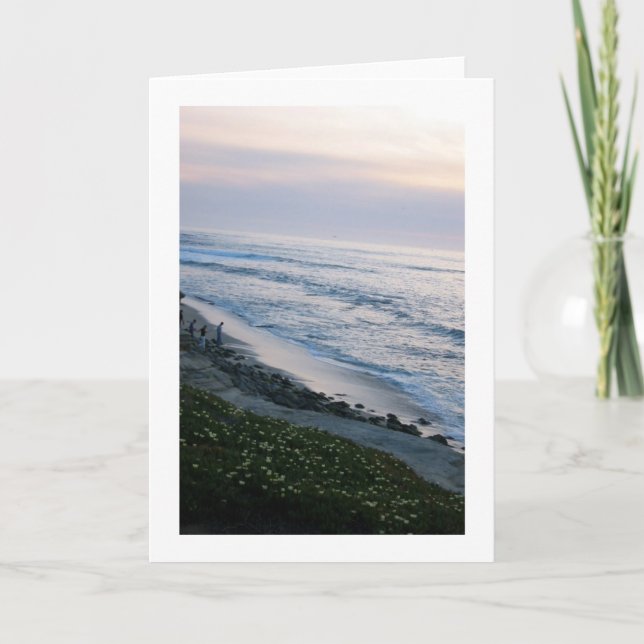 California Ocean Sunset Beach Carte de voeux perso (Devant)