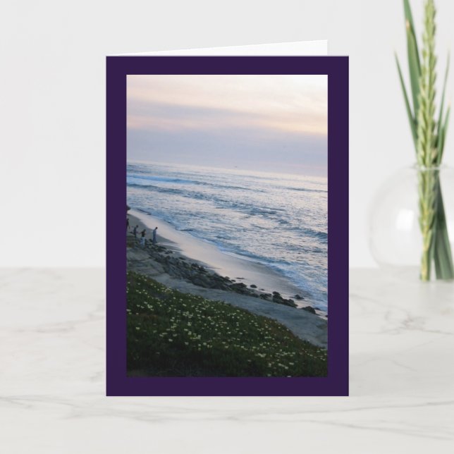 California Ocean Sunset Beach Carte de voeux perso (Devant)