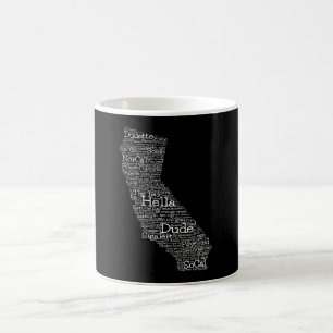 California USA Slang Word Art Map Coffee Mug