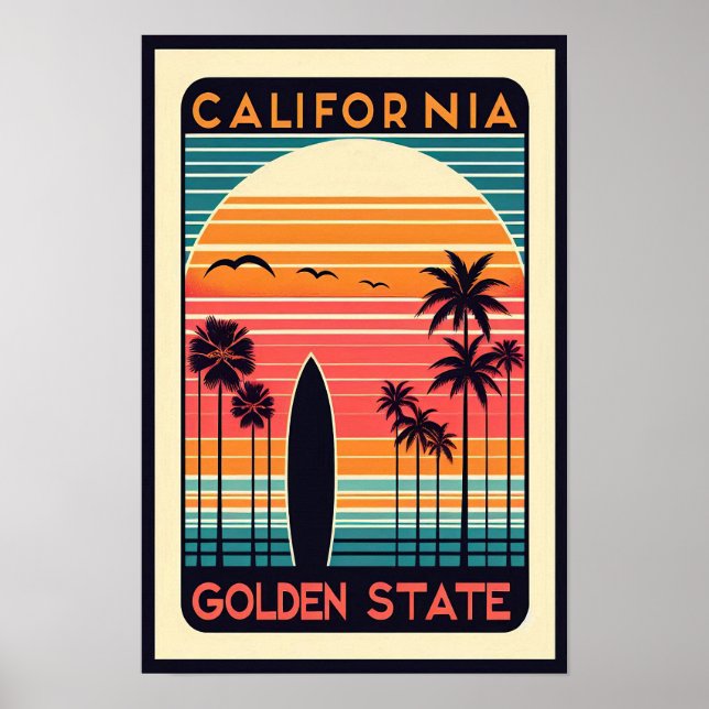 California Vintage Travel Poster (Devant)