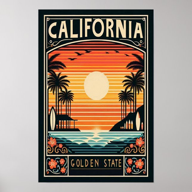 California Vintage Travel Poster (Devant)