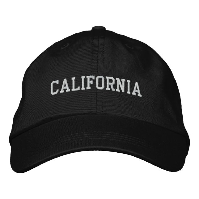 Californie Brodé Casquette réglable noir (Devant)