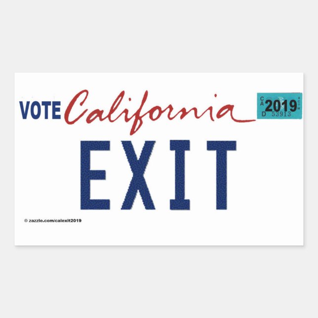 CALIFORNIE LICENCE DE SORTIE PLAQUE STICKER (Devant)