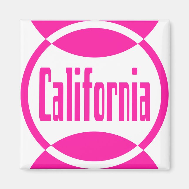 Californie - Logo rose Conception #1 Magnet (Devant)