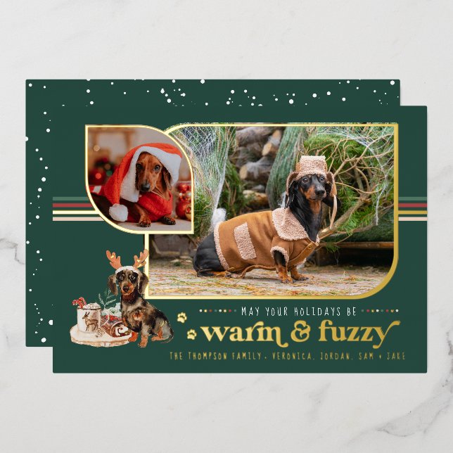 Calin & Câlin | Carte de vœux de vacances avec ani (Recto/Verso)