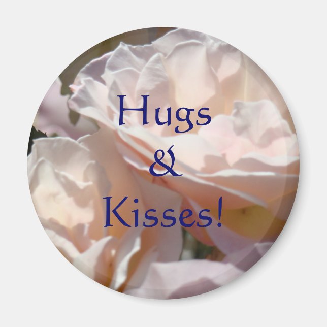 Câlins & Bisous ! cadeaux aimant Fleurs Rose Rose (Devant)