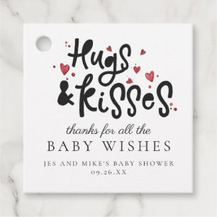 Câlins & Bisous Étiquette de Cadeau de Baby Show