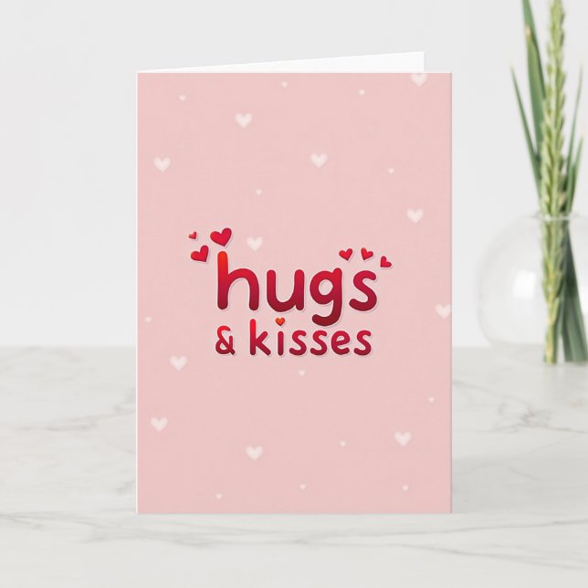 Câlins et baisers carte d'amour (Devant)