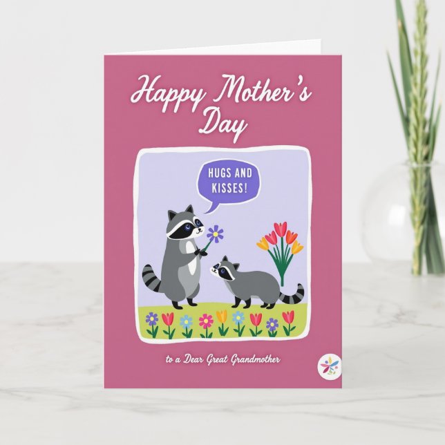 Câlins et baisers carte pour les mamans (Devant)