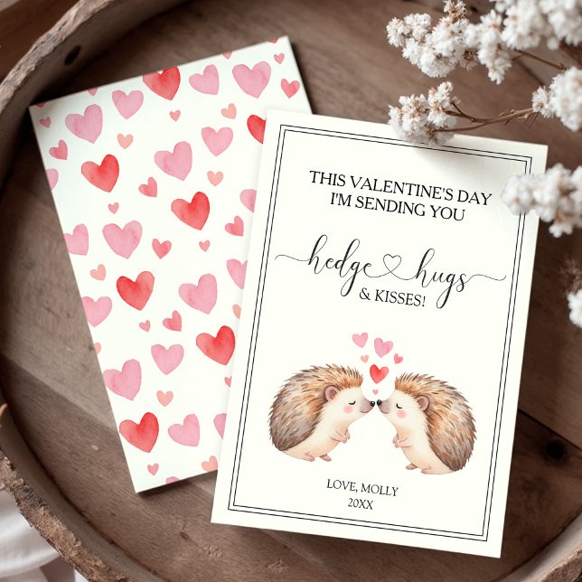 Câlins et Bisous Carte de la Saint-Valentin pour H (Hedgehugs and Kisses Hedgehog Valentine's Day Card)