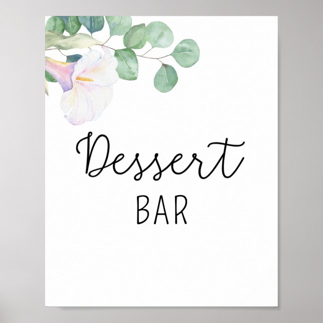 Calla et eucalyptus - Affiche de bar à desserts (Devant)