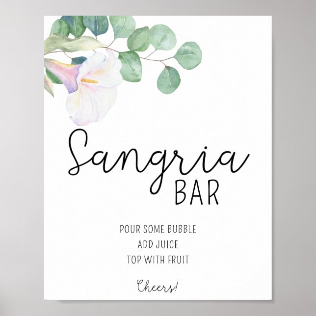 Calla et eucalyptus - Affiche du bar à sangria (Devant)