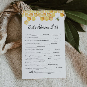 CALLA Honey Bee Baby shower Libs Carte de jeu