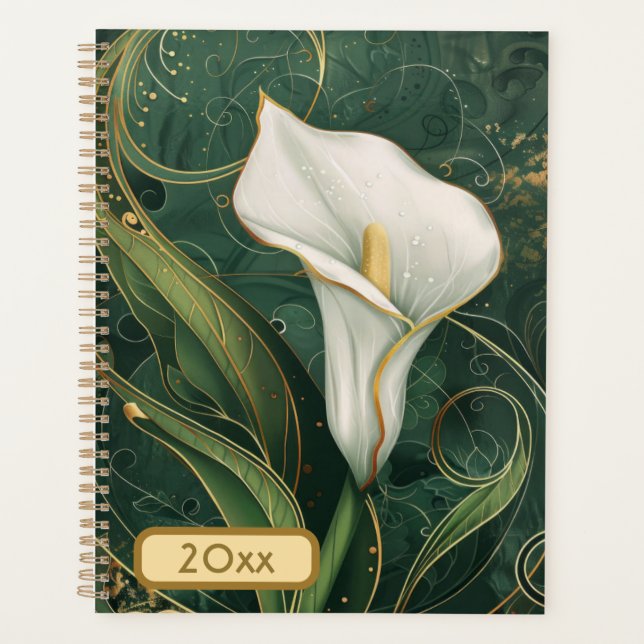 Calla Lily 20XX Classic Spiral Planner Art numériq (Devant)