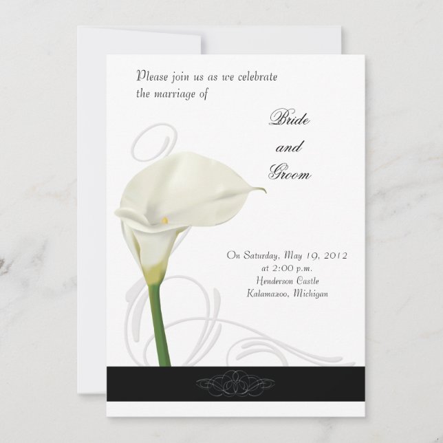 Calla Lily Faire-part de mariage (Devant)