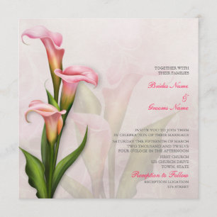 Calla Lily Faire-part de mariage rose