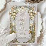 Calla Lily Gold Foil Faire-part de mariage par Muc<br><div class="desc">Invitations de mariage Art Nouveau Vintage par Alphonse Mucha dans un design floral, romantique et fantaisiste. Les fleurs victoriennes complètent les polices art déco classiques. Entrez vos informations personnalisées, et vous avez terminé. Si vous souhaitez modifier la conception, cliquez simplement sur le bouton bleu "Customiser". Merci tellement pour considérer mon...</div>