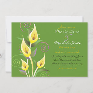 Calla Lily Invitation Faire-part de mariage vert