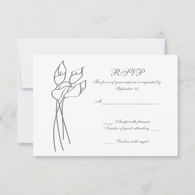 Calla Lily mariage rsvp (Devant)