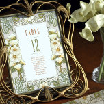Calla Lily Numéros de table Art Nouveau Mariage<br><div class="desc">Art Nouveau Numéro de table de mariage Vintage par Alphonse Mucha dans un design floral, romantique et fantaisiste. Les fleurs victoriennes complètent les polices art déco classiques. Entrez vos informations personnalisées, et vous avez terminé. Si vous souhaitez modifier la conception, cliquez sur le bouton bleu "Customiser". Merci tellement pour considérer...</div>