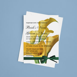 Calla Lys Jaune Élégante invitation de mariage