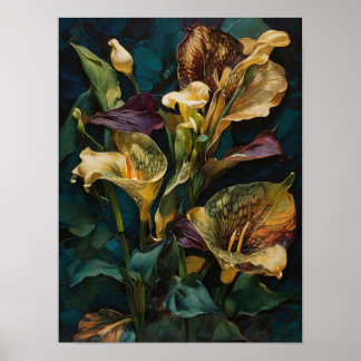 Calla lys - poster art numérique de fleurs