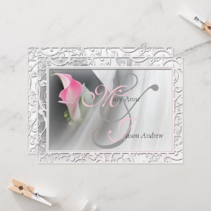 Calla Rose Lily Flourdissant Faire-part de mariage